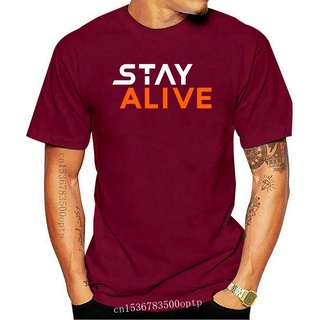 เสื้อยืดผ้าฝ้ายพิมพ์ลายขายดี Stay ALIVE เสื้อยืด ผ้าฝ้าย พิมพ์ลายตัวอักษร Geek สีดํา สไตล์ฮิปฮอป สตรีท แฟชั่นสําหรับผู้ช