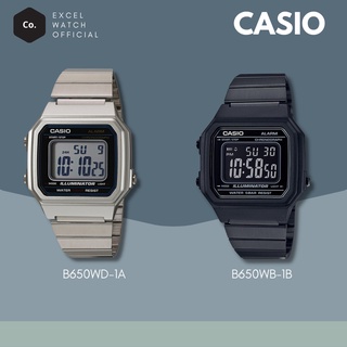 นาฬิกาข้อมือ CASIO รุ่น B650WD-1A, B650WB-1B ดิจิทัล ตัวเรือนสแตนเลส ทนทาน ประกัน 1 ปี