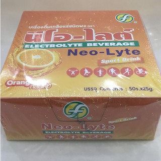 ภาพขนาดย่อของภาพหน้าปกสินค้าNeo-Lyte นีโอ-ไลต์ เครื่องดื่มเกลือแร่รสส้ม 25 กรัม 1ซอง จากร้าน crazy_rx บน Shopee ภาพที่ 1