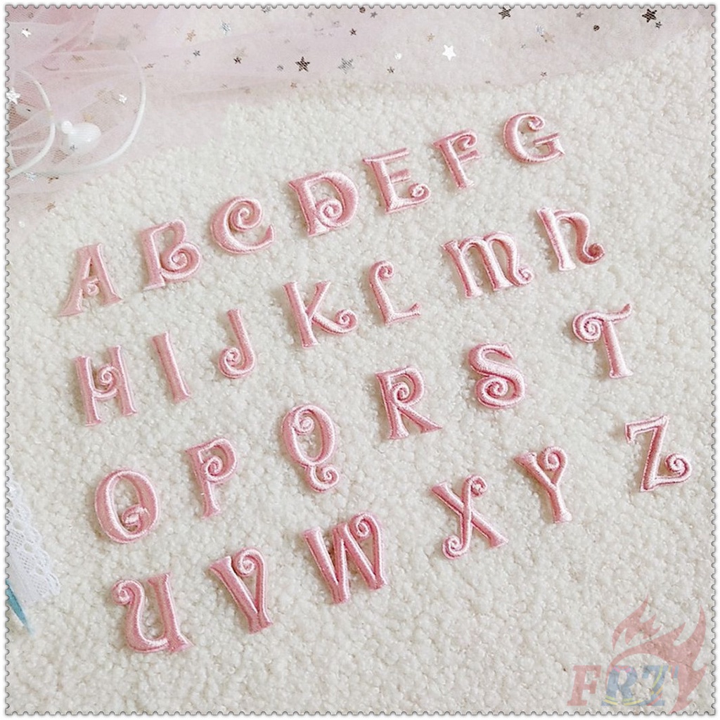 ☸ Pink Letters Self-adhesive Sticker Patches ☸ 1Pc Iron on Sew on ...