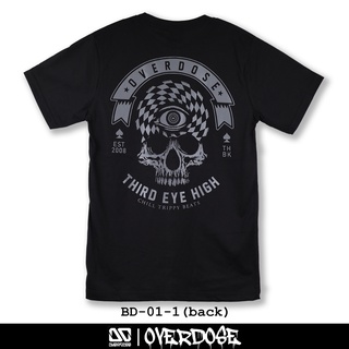 Overdose T-shirt เสื้อยืดคอกลม สีดำ รหัส BD-01-1(โอเวอโดส)