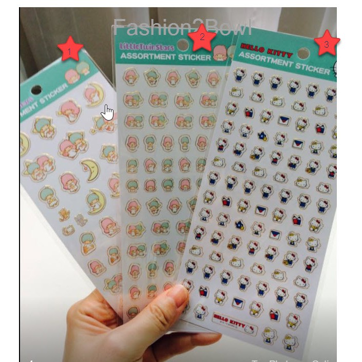 sticker-สติกเกอร์ซาริโอ้-แท้-hello-kitty-little-twin-star-จากญี่ปุ่น-japan-sario