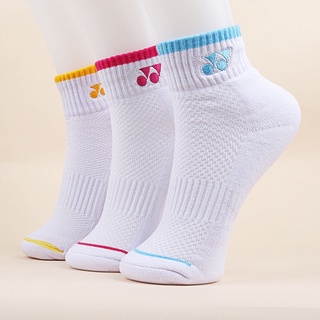 ถุงเท้ากีฬา ถุงเท้าYonex Thick Towel Bottom Badminton Socks Mens Outdoor Running Sweating Odor-proof Y Sports Socks Womens Mid-barrel