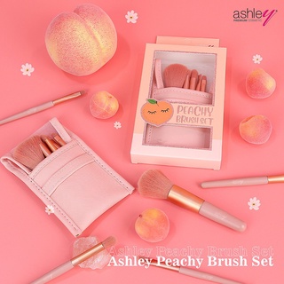 เซตแปรงแต่งหน้าพีชชี่ Ashley PEACHY BRUSH SET 5 PCS ขนนุ่มมาก พร้อมซองเก็บแปรง มี 2สีพีชและสีชมพูให้เลือก AA-192,AA-215