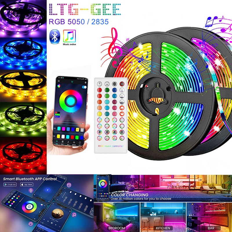 รูปภาพสินค้าแรกของกระพริบเปลี่ยนสีได้ 2835 5050 led rgb การซิงโครไนซ์เพลง