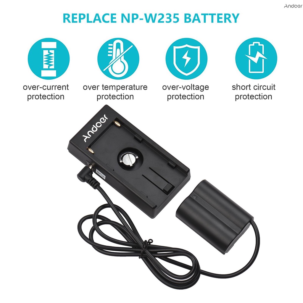 andoer-อะแดปเตอร์แบตเตอรี่-np-f-cp-w235-dummy-สําหรับกล้อง-fujifilm-x-t4