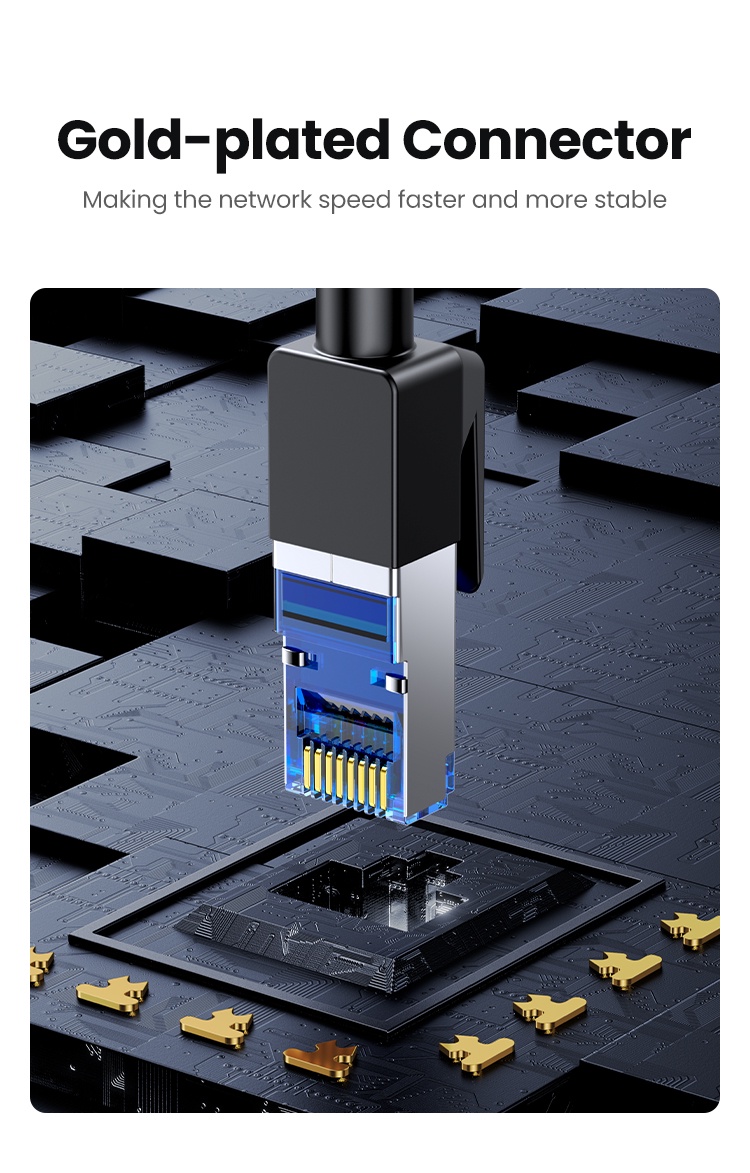 เกี่ยวกับสินค้า UGREEN สายแลนเครือข่ายอีเธอร์เน็ตไนล่อนถัก CAT8 40Gbps 2000MHz CAT 8 สําหรับแล็ปท็อป PS 4 RJ45