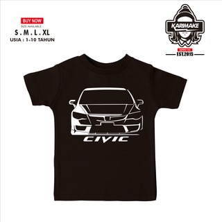 เสื้อยืด พิมพ์ลายรถยนต์ Honda Civic FD สําหรับเด็กS-5XL