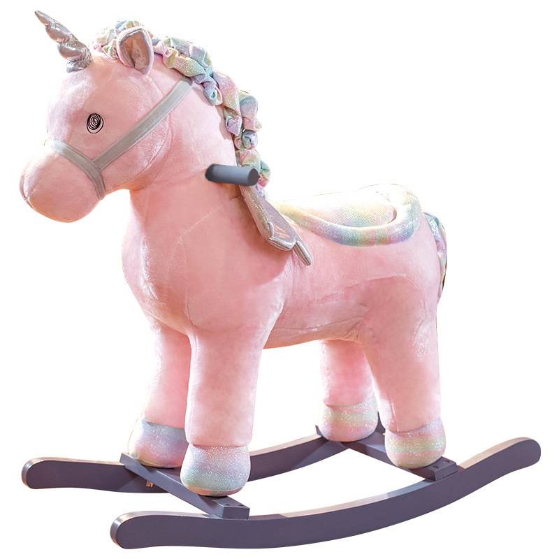 babyinstyle-ตุ๊กตาม้าโยก-ม้าโยกไม้-ม้าโยกยูนิคอร์น-ม้าไม้-ม้าโยก-ขนนุ่มนิ่ม-น่ารัก-เสริมพัฒนาการ-ของขวัญเด็ก