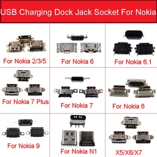 อะไหล่พอร์ตชาร์จ Usb สําหรับ Nokia 2 3 5 3.1 5.1 6 6.1 7 7.1 8 Sirocco 9 PureView 8.1 X5 X6 X7 X71 Plus N1 2 ชิ้น