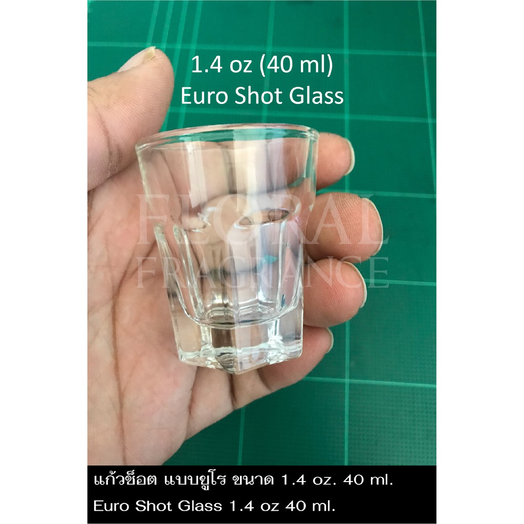 แก้ว-ช็อต-แบบ-ยูโร-ทรงหกเหลี่ยม-ขนาด-1-4-oz-40-ml-euro-shot-glass-แก้วเป๊ก-ทำเทียน-เทียนหอม-เหล้า-น้ำ