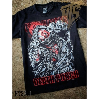FFDP Five Finger Death Punch Rock เสื้อยืด เสื้อวง สกรีนลาย ผ้าหนา  T SHIRT S M L XL XXLเสื้อยืด