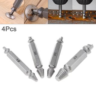 4pcs/set S2 Alloy Steel Screw Extractor Drill Bit Tools
