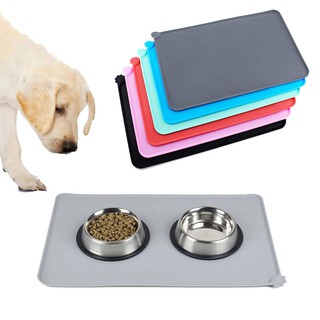 ซิลิโคนแผ่นรองให้อาหารสุนัขสำหรับสัตว์เลี้ยง Non-SLIP Pet Food Placemat for Dogs ชามแมว 47x30cm