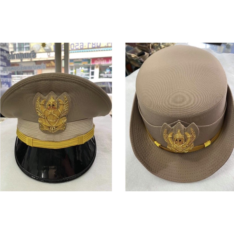 ภาพหน้าปกสินค้าหมวกข้าราชการสีกากีหน้าครุฑหญิงชาย