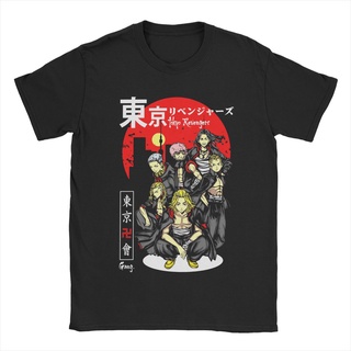 ผ้าฝ้าย 100%เสื้อยืดแขนสั้น คอกลม ผ้าฝ้าย พิมพ์ลายอนิเมะ Manji Gang Tokyo Revengers สําหรับผู้ชายS-3XL