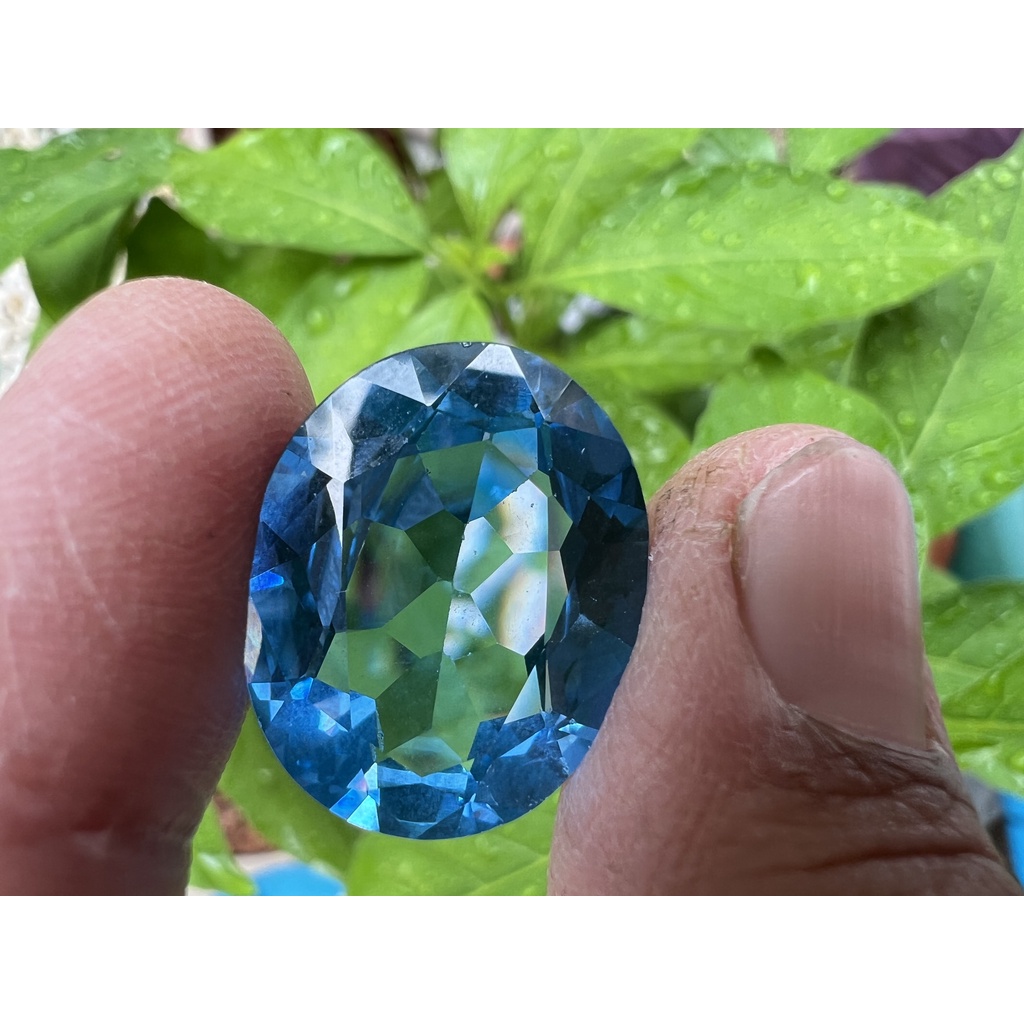 บลูโทแพซ 22กะรัต (LAB MDE CULTURE STONE BLUE TOPAZ) สี บลูโท แพซ พลอย ...