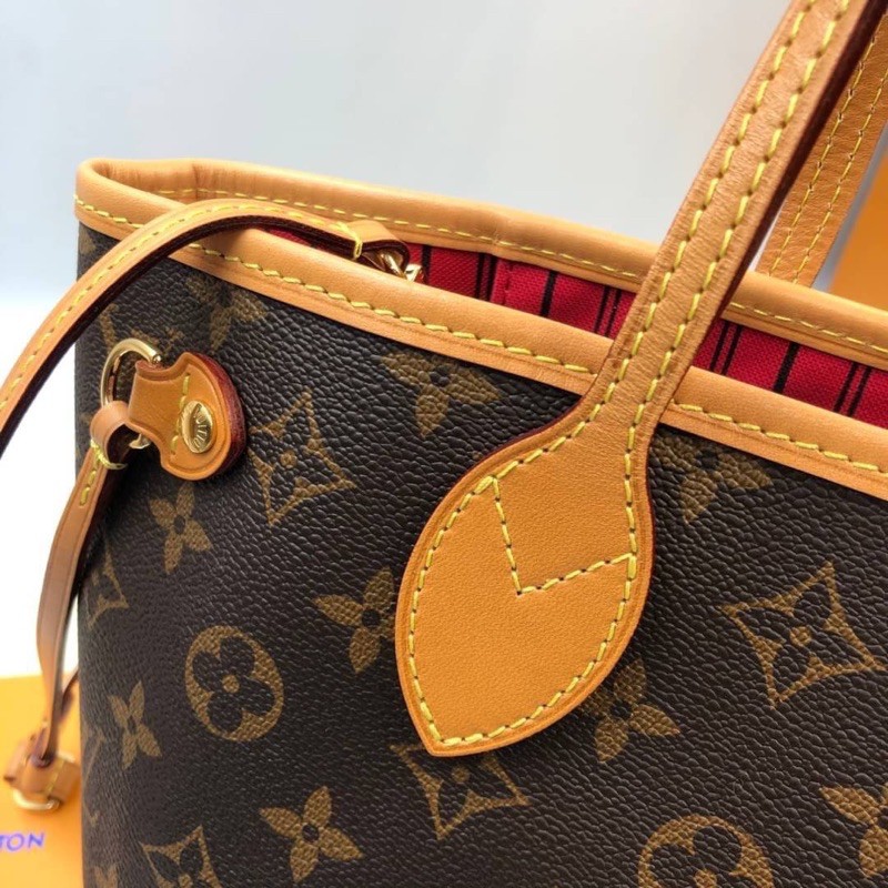 louis-vuitton-neverfull-pm-original-1-1-กระเป๋าหลุยส์-ซับในสีแดง