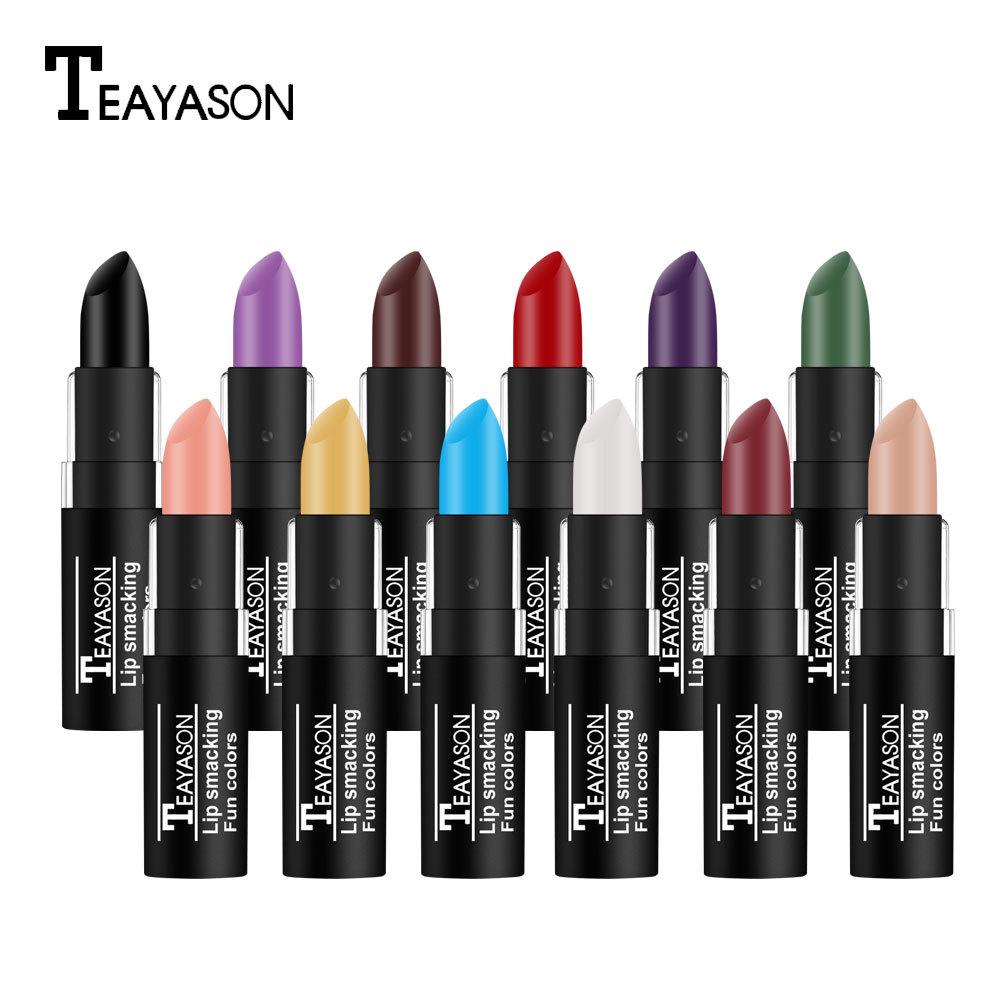 ลิปสติกติดทนนานเครื่องสำอางแต่งหน้า 12 สี