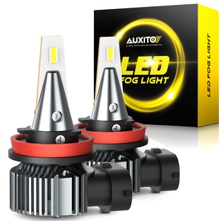 Auxito หลอดไฟตัดหมอกรถยนต์ LED H8 H11 9005 9006 H10 4000LM 6500K CSP ชิป 2 ชิ้น