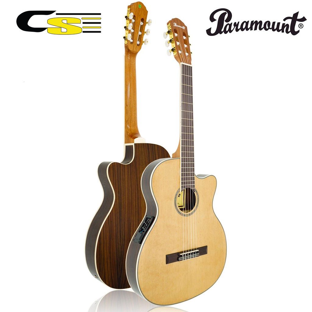 Paramount C555BCEQN กีตาร์คลาสสิคไฟฟ้า 40 นิ้ว ตัวบาง ไม้สปรูซ/โรสวู้ด ...