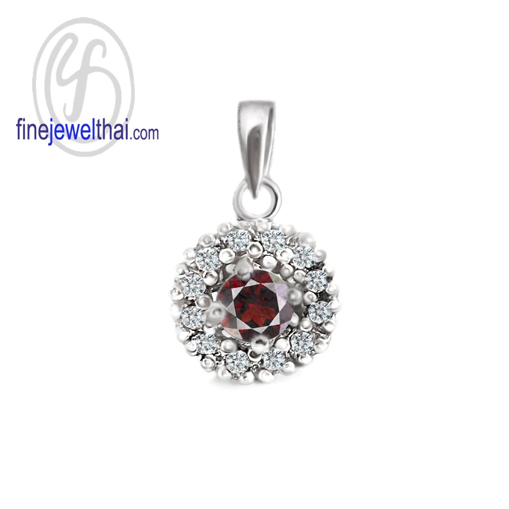 finejewelthai-จี้โกเมน-โกเมน-จี้พลอย-พลอยประจำเดือนเกิด-garnet-silver-pendant-birthstone-p1081gm00e