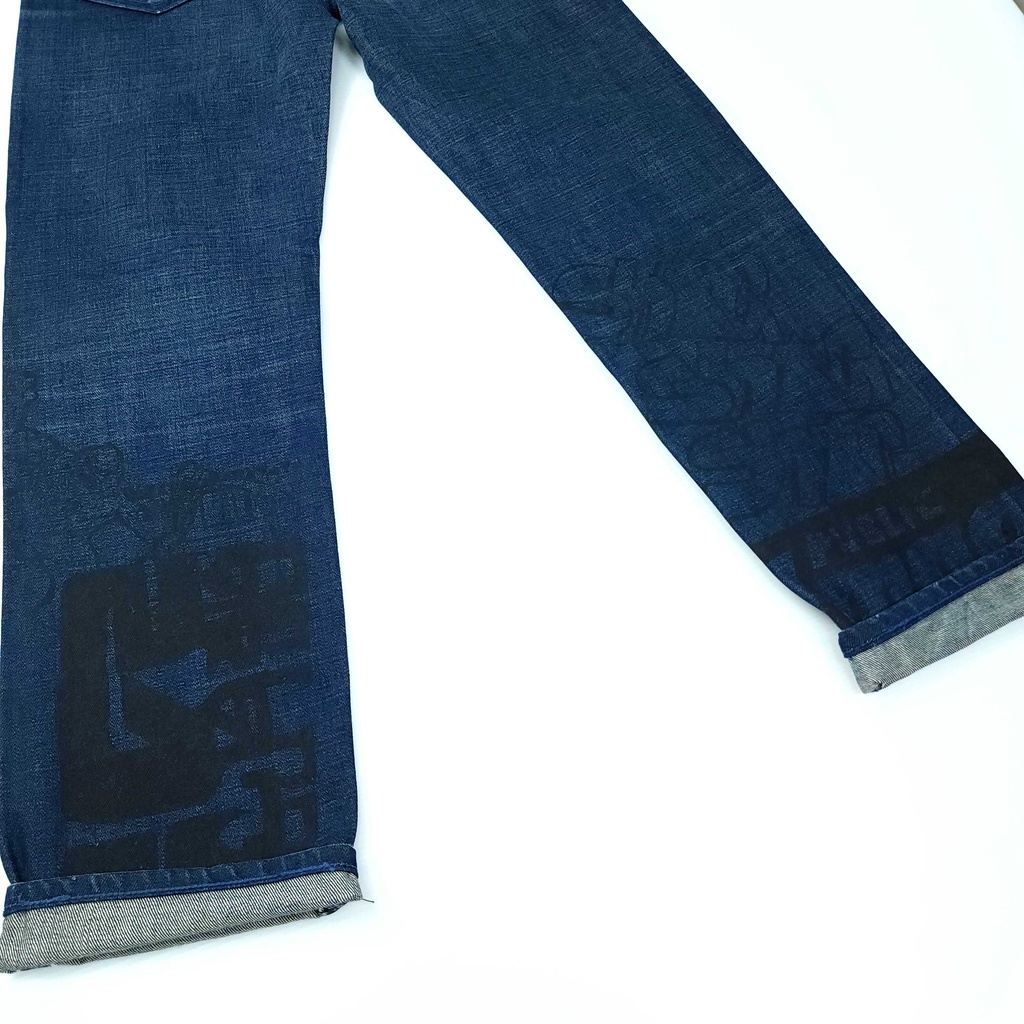 ยีนส์ริมแดง-selvedge-neighborhood-เอว-29-ริมแดง-สีเข้ม-ผ้าด้าน-สภาพใหม่-ขากระบอก-made-in-japan