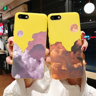 เคส Huawei Y5 Lite Y6 Y7 Prime 2018 Nova 2 Lite เคสโทรศัพท์ ซิลิโคน เมฆ ดวงจันทร์ นิ่ม สีน้ํา เคส TPU น่ารัก