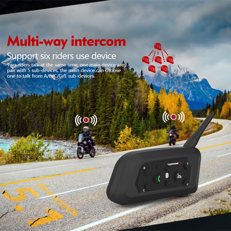 ภาพหน้าปกสินค้าVnetphone V6 ชุดหูฟังบลูทูธ อินเตอร์คอมหมวกกันน็อค รถจักรยานยนต์ ลําโพงอินเตอร์โฟน BT สําหรับ 6 Riders IP65 MP3 GPS จากร้าน fyhc_3c.th บน Shopee