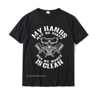 เสื้อผ้าผชเสื้อยืดผ้าฝ้าย พิมพ์ลาย my hands may Surfacey but my money is clean auto สําหรับผู้ชายS-5XL