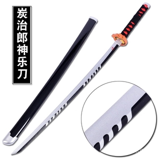 104ซม ทำด้วยไม้ ดาบ kimetsu no yaiba Rengoku Kyoujurou Wooden Sword Weapon อาวุธ Demon Slayer Cosplay tanjirou ชุดคอสเพล