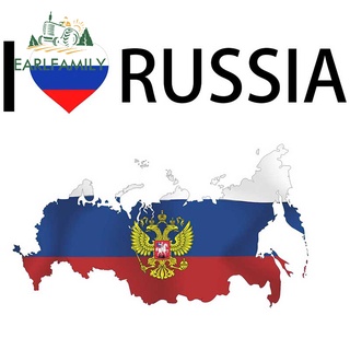 Earlfamily สติกเกอร์ไวนิล ลายธงชาติรัสเซีย I Love Russia 13 ซม. กันรอยขีดข่วน สําหรับติดตกแต่งรถยนต์ รถตู้ สโนว์บอร์ด