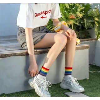 ภาพหน้าปกสินค้า✨Ready to Ship✨ Colorful, Rainbow Ankle Socks ซึ่งคุณอาจชอบสินค้านี้
