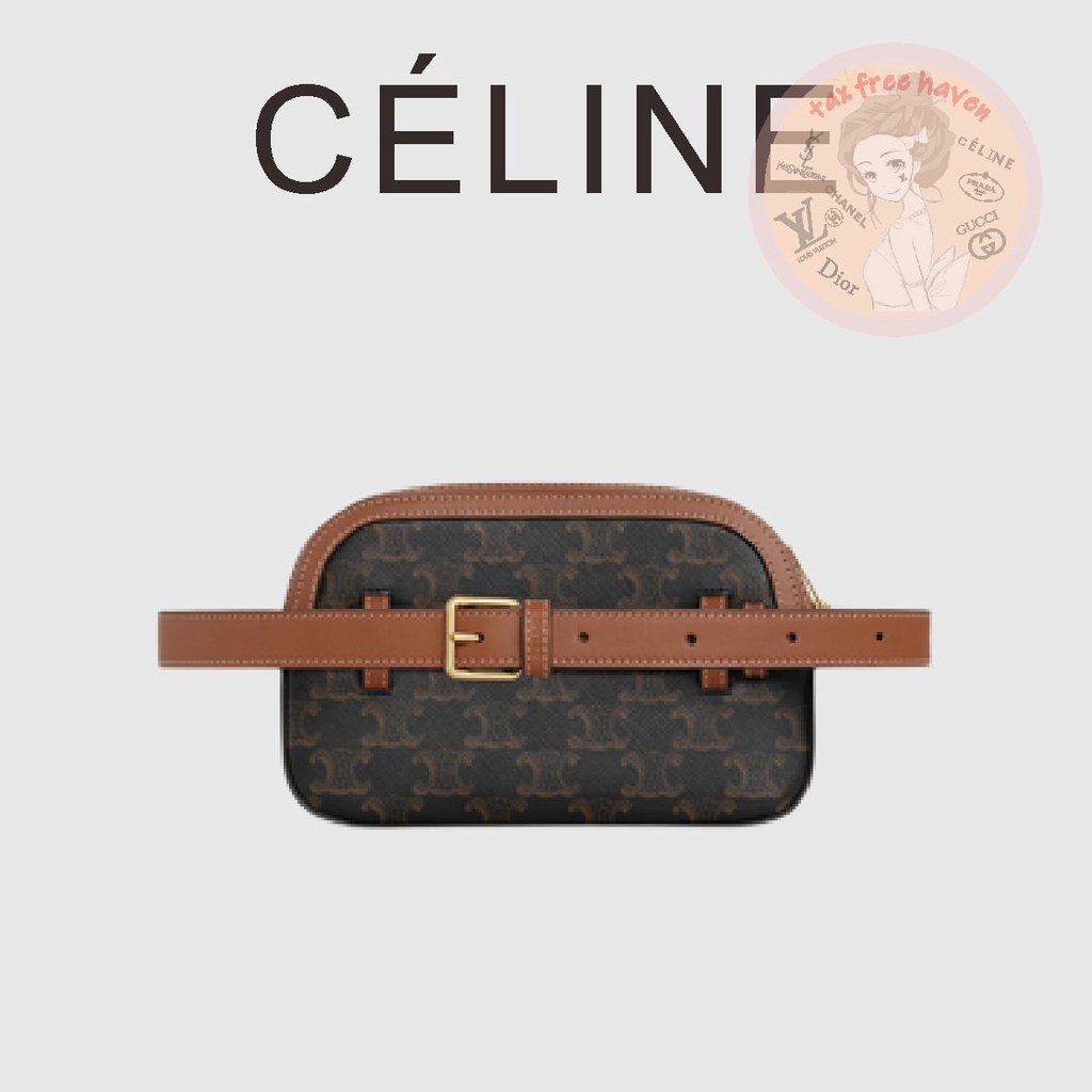 shopee-ลดกระหน่ำ-ของแท้-100-celine-brand-new-small-logo-printed-waist-bag