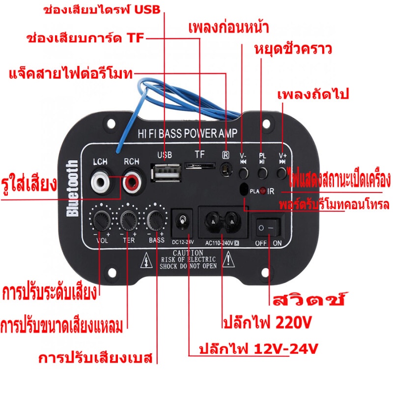 รถบลูทูธไฮไฟ-bass-เพาเวอร์แอมป์สเตอริโอ-220-โวลต์เครื่องขยายเสียงดิจิตอล-usb-tf-ระยะไกลสำหรับรถบ้านอุปกรณ์เสริม