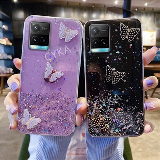 2021 New Butterfly เคส VIVO Y33S Y21 เคสโทรศัพท์VIVOY21 V21 5G V21E Y20 / Y20S / Y20S[G] / Y12S / Y12A Bling Clear Star Space TPU Softcase Back เคส for VIVOY21