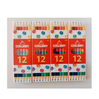 ดินสอสีไม้คอลลีน สีไม้คอลลีน คอลลีน 12สี แบบ 2หัว คอลลีน 12สี 6แท่ง colleen 12 colre แท่งเหลี่ยม!! สีไม้ Colleen ราคาถูก
