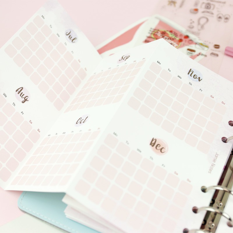 ภาพหน้าปกสินค้ากระดาษรีฟิล 6 รู Undated Calendar 3 ทบ ️ A6/A5 Planner Refill Paper Diary 6 Holes สมุดแพลนเนอร์ ไดอารี่ mimisplan