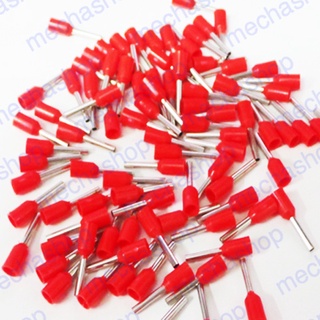 (จำนวน100ชิ้น) ขั้วต่อหางปลา หางปลาต่อสายไฟ หางปลาแบบหุ้ม PVC Insulated Bootlace Ferrules E7508