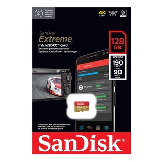ภาพหน้าปกสินค้าSanDisk 128GB Extreme Micro SDXC (R190/W90) ที่เกี่ยวข้อง