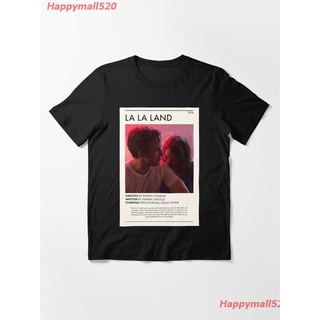 Tshirtคอลูกเรือcrew neckNew La La Land Movie Poster Essential T-Shirt ผู้หญิง ดพิมพ์ลาย เสื้อยืดผ้าฝ้าย คอกลม cotton แฟช