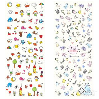 สติกเกอร์ติดเล็บ สติกเกอร์ตกแต่งเล็บ แทททูติดเล็บ แบบลอกลายน้ำ