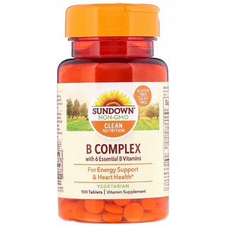 ภาพหน้าปกสินค้าวิตามินบีรวม Sundown Naturals, B-Complex, 100 Tablets ที่เกี่ยวข้อง