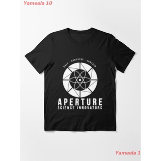 Portal Aperture Science Essential T-Shirt เสื้อยืดพิมลาย เสื้อยืดผู้หญิง เสื้อยืดผู้ชาย เสื้อยืดแขนสั้น Oversizeสามารถปร