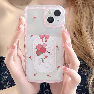 เคสโทรศัพท์มือถือ ลายกระต่าย ดอกไม้ สําหรับ for Iphone 13Promax 12 xs xr 6Plus-14