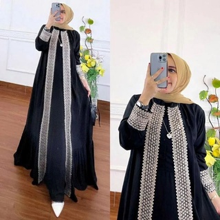 Savana Dress Material Lace Application Can Women Gamis (ไม่รวม HIJAB) ซิปด้านหน้า / เป็นมิตรกับเพื่อน เสื้อผ้าสตรีมุสลิม ชุดเดรสมุสลิม เสื้อผ้าสตรี โมเดลล่าสุด 2022 ชุดเดรสเกมมิส สไตล์เกาหลี