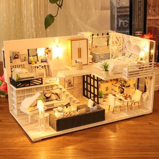 Cutebee DIY บ้านตุ๊กตา บ้านโมเดล โมเดลบ้านตุ๊กตา บ้านดนตรี Dollhouse