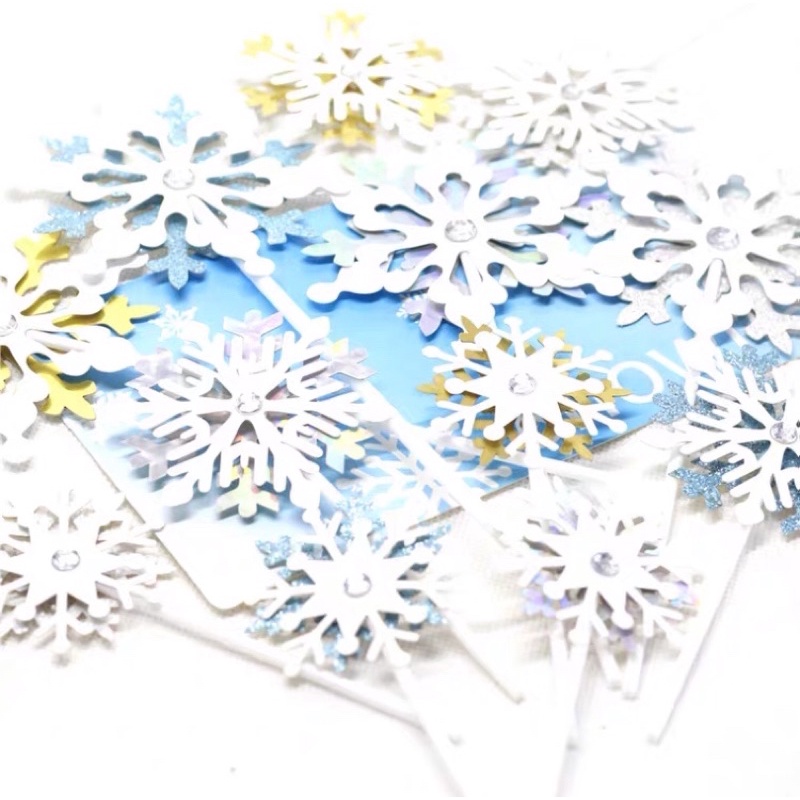 เกล็ดหิมะคริสตัลแต่งเค้ก-snowflakes-ผลึกหิมะแต่งเค้ก-ป้ายแต่งเค้ก-ป้ายเค้กวันเกิด-ป้ายแต่งเค้กวันเกิด-ของแต่งเค้ก