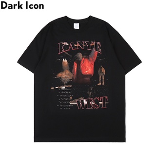 เสื้อยืดโอเวอร์ไซส์เสื้อยืดแขนสั้น พิมพ์ลาย Dark Icon Rock สําหรับผู้ชายS-3XL