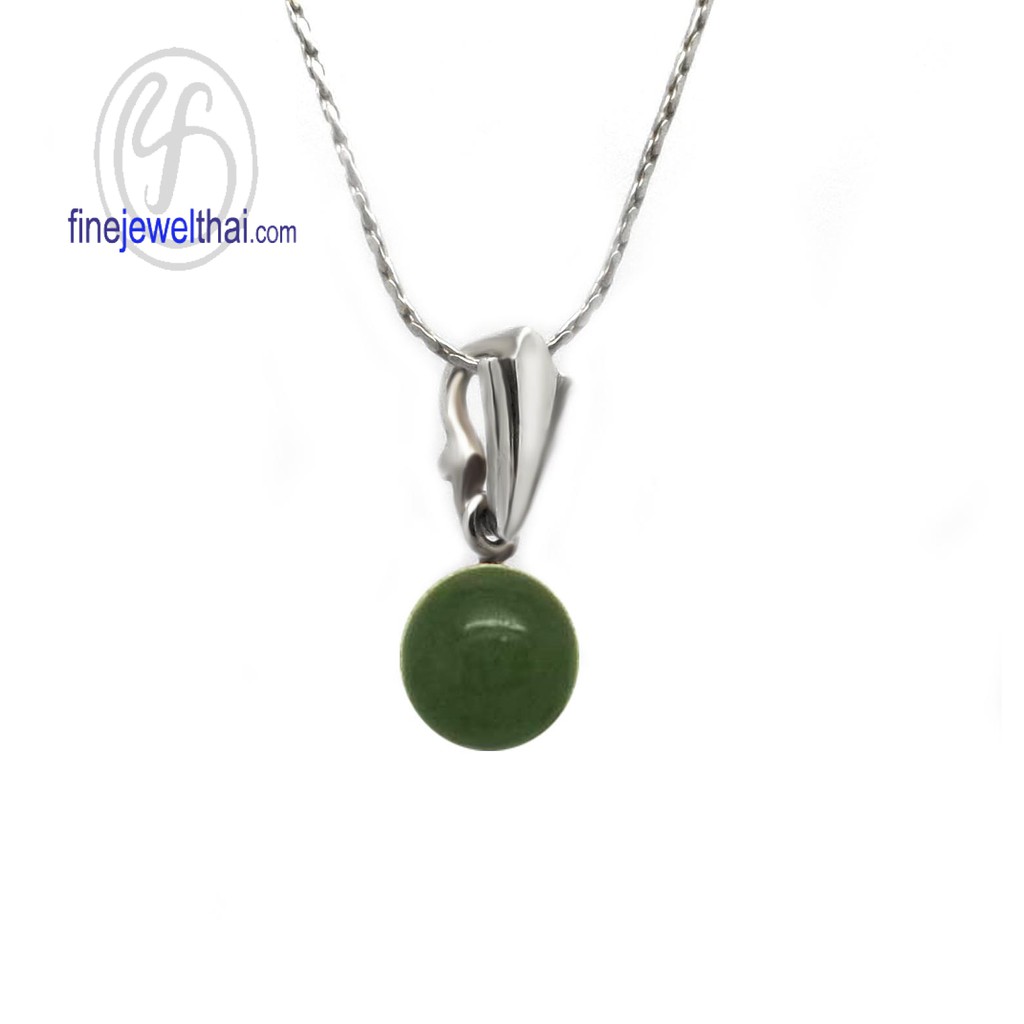 finejewelthai-จี้หยก-จี้เงิน-เงินแท้-พลอยแท้-พลอยประจำเดือน-jade-silver-pendant-p3016jd